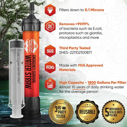 Emergency Survival Water Straws