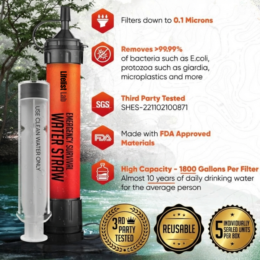 Emergency Survival Water Straws